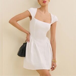 NWT • reformation Oaklyn white linen dress - size 6